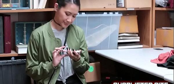  Cute Asian Shoplifter Jade Noir Busted By Cop